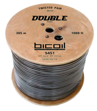 Внешний вид Bicoil UTP Сat.5Е 4PR CCA 0.51 PVC+PE Outdoor DOUBLE.